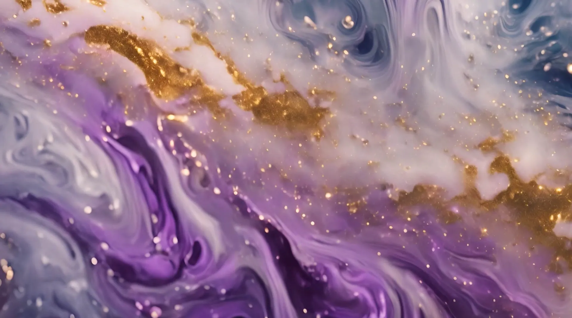Abstract Liquid Gold And Amethyst Art Loopable Video